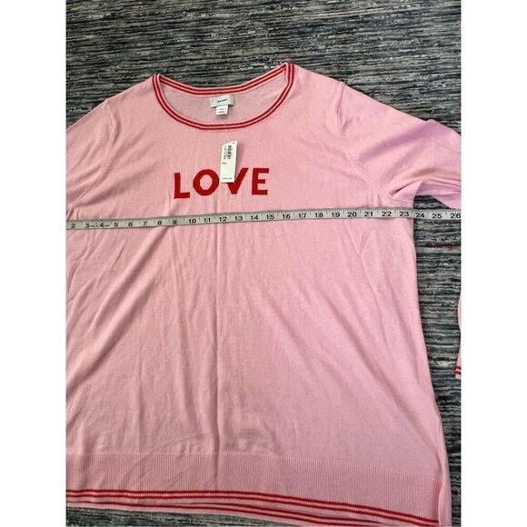 Old Navy NWT Pink And Red LOVE Crew Neck Knit Pullover Sweater sz XXL - Picture 5 of 8